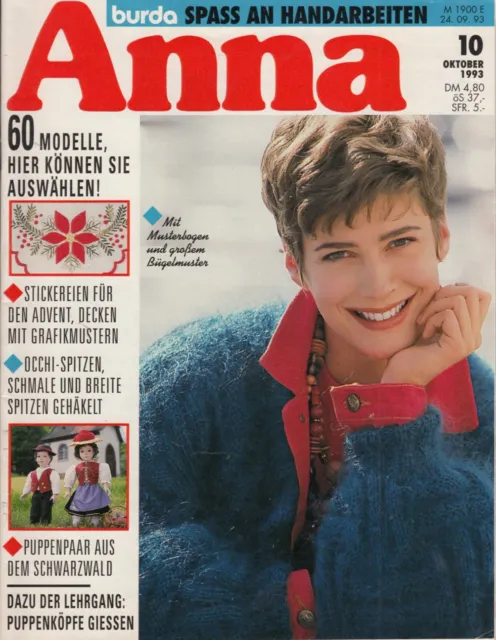 Handarbeitszeitschrift „Anna“ –  Spass an Handarbeiten – 10/1993