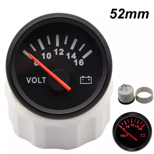 52mm Marine Voltmeter Volt Meter Gauge 8-16V Volts for Caravan Boat Marine Car