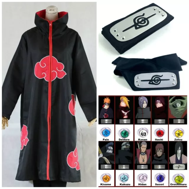 Naruto Uchiha Itachi Cosplay Costume Whole Set Akatsuki Cloak