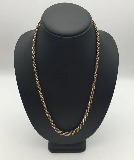 Sautoir/Collier Vintage En Métal Doré - Double Chaine, Longueur Ouverte 119 Cm - Bon État