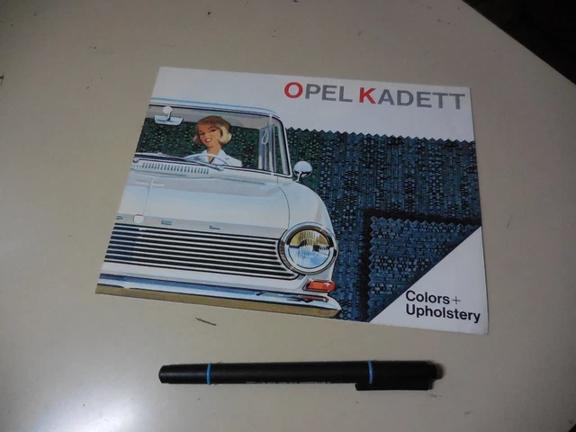 OPEL KADETT UK (in English) Literature 1963?  "Colors Upholstery"