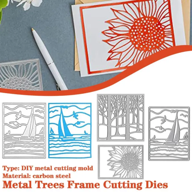 Serie Forest troqueles de corte de metal para árboles plantillas álbum de recortes artesanal grabado P6B8