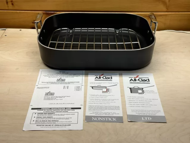 NEW!! All-Clad Roti Pan LTD #3016 Nonstick Rectangular Roasting Pan w Rack NIB!