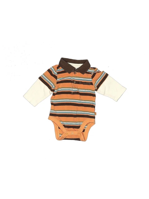 The Children's Place Boys Orange Short Sleeve Bodysuit 0-3 Months