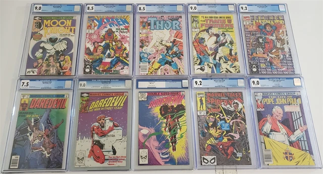 LOT OF (10) MARVEL CGC GRADED COMICS Moon Knight 1 Uncanny X-Men 282 Thor 339