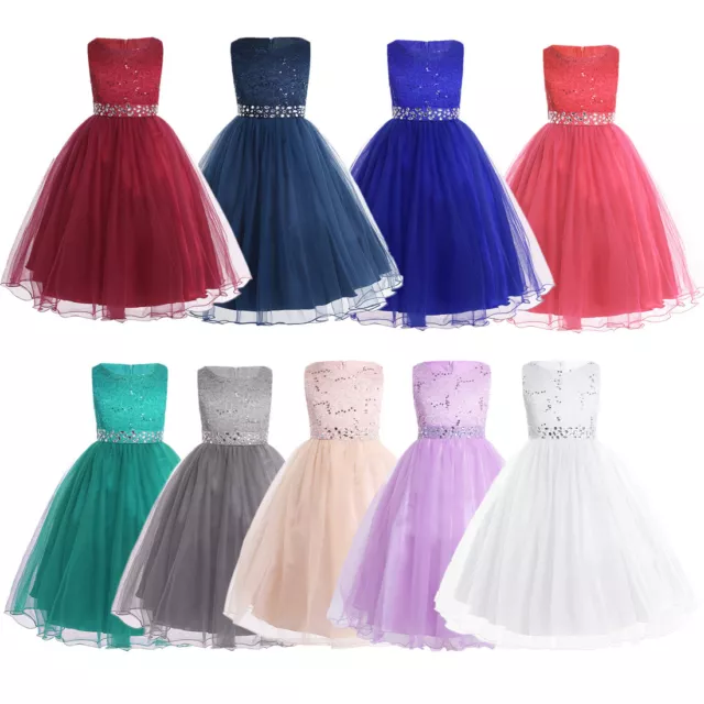 For Kids Party Dress Holiday Formal Pageant Wedding Bridesmaid Flower Girl Dress