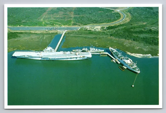 Aerial View Of Patriot's Point Yorktown South Carolina Vintage Unposted Postcard