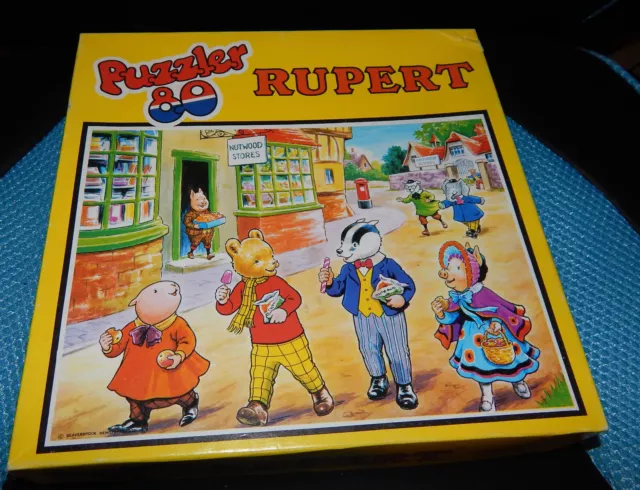 VINTAGE RUPERT THE BEAR Jigsaw Puzzle HESTAIR PUZZLER 80 PIECE 1973 . REF MJ