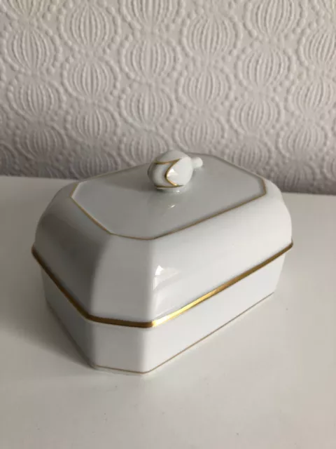 Villeroy & Boch Heinrich Facette Gold Butter Dose weiß Top Zustand