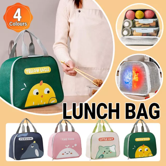 Cute Cartoon Lunch Bag Reusable Insulated School Lunch Box Cooler Tote Boy Girls