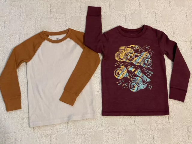 Two: Little Boys Size 5 JUMPING BEANS Thermal Long Sleeve T-Shirts