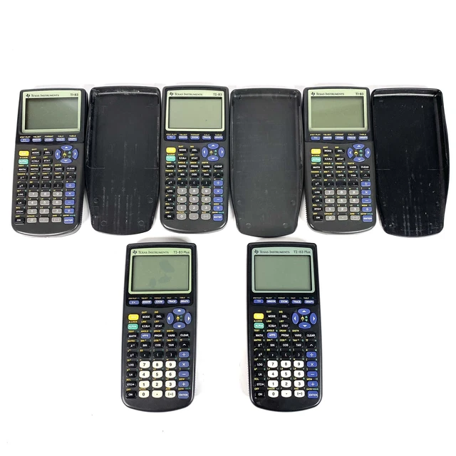 Lot of 5 WORKING Texas Instruments Graphing Calculators 3 TI-83 & 2 TI-83 Plus