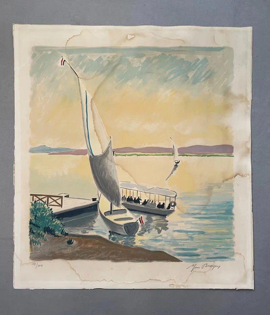 Lithographie Originale D'Yves Brayer - 1979 - Thème Venise - Art Du XXème Siècle - Sur Papier