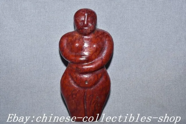 16.3cm Chinese Hongshan Culture Hetian jade Hand-carved man people Pendant