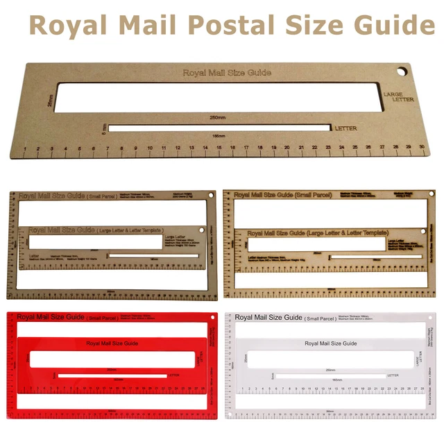 ROYAL MAIL PPI Letter Size Charge Guide Ruler Post Office Postal Price