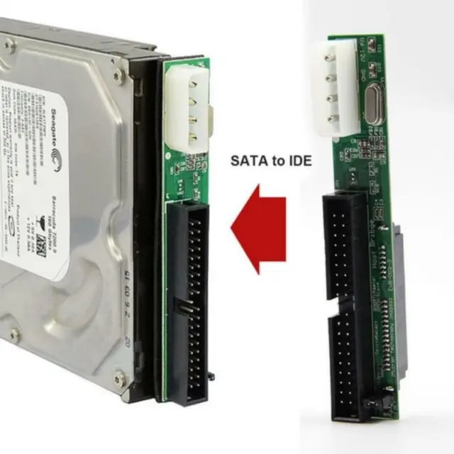 SATA SSD HDD female hard drive to ide 3.5" 40 pin male converter card ...