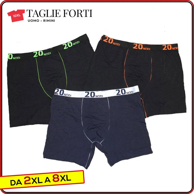 Boxer Uomo Taglie Forti 20 Nodi – Cotone Elasticizzato, Bianco, Dalla 2XL Alla 10XL - 2