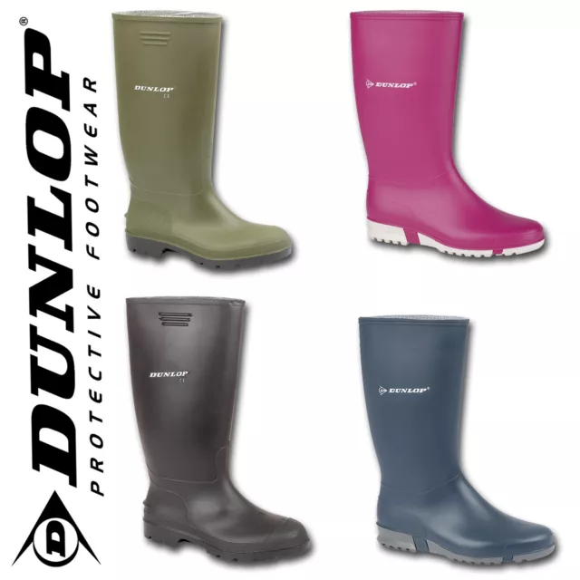 Ladies Mens Dunlop Hunting Waterproof Wellies Garden Festival Wellington Boots