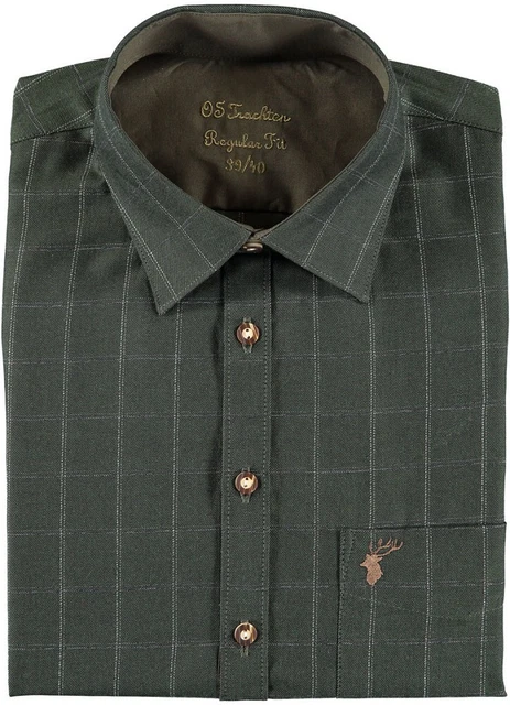 "Camicia da caccia OS Trachten® uomo camicia forestale ""testa di cervo"