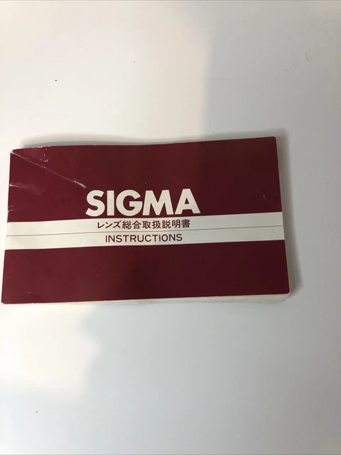 Sigma AF-MF Zoom Lens Instructions Booklet 1980s