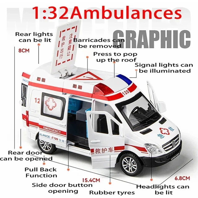 1/32 SCALE METAL Diecast Ambulance Car Model EUR 44,39 - PicClick FR