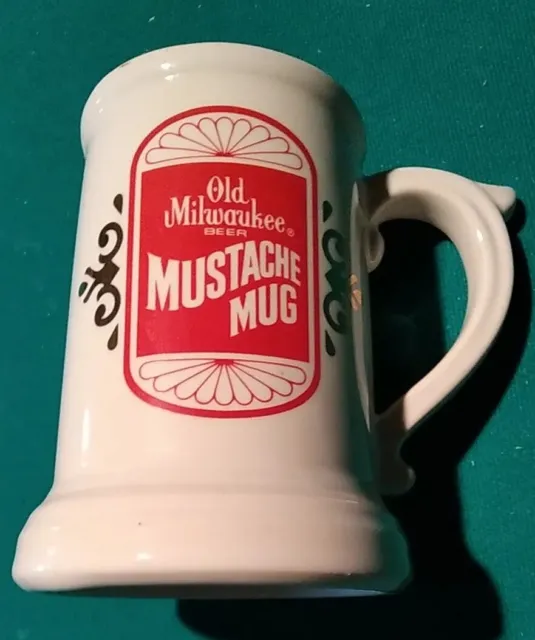 Vintage Old Milwaukee Beer Mustache Mug Vintage Made In USA Nice Shape!!!!