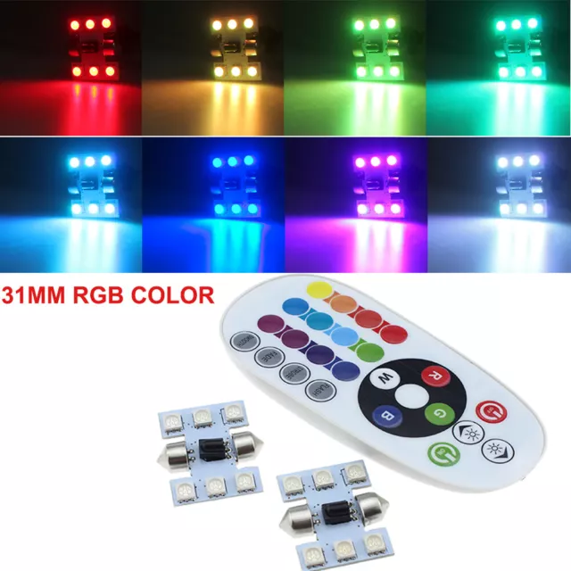 Remote control F-31MM LED Dome Map Interior License Plate Lamp DE3175 DE3021 RGB