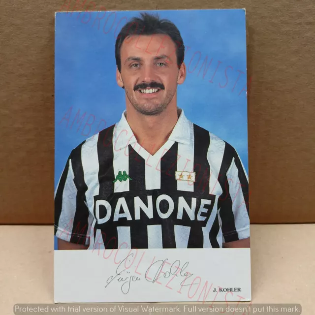 Cartolina Giocatore Juventus Anni '90 - J. Kohler con Autografo (stampato)