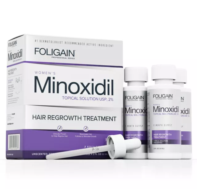 FOLIGAIN HAIR LOSS TREATMENT For Women, 3 Month, Regain Hair Growth