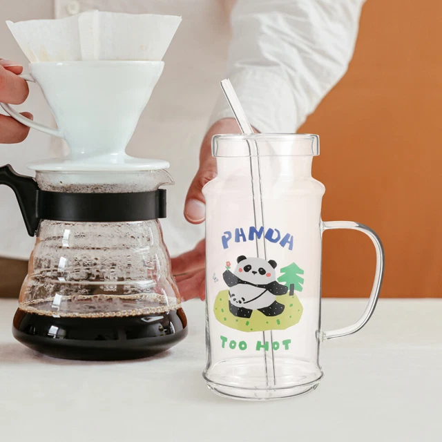1 ensemble de tasse d'eau décorative avec couvercle de paille réutilisable