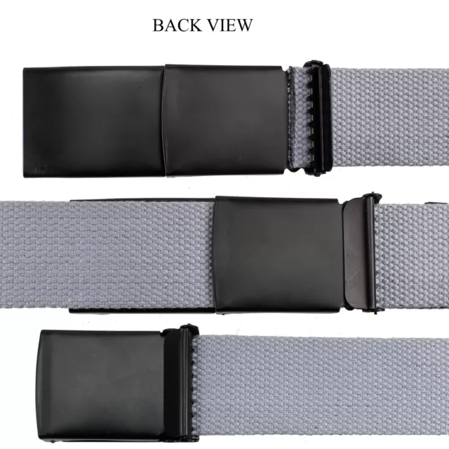 Unisex Fully Adjustable Canvas Web Belt with Black Flip Top Buckle 50'' Long 2