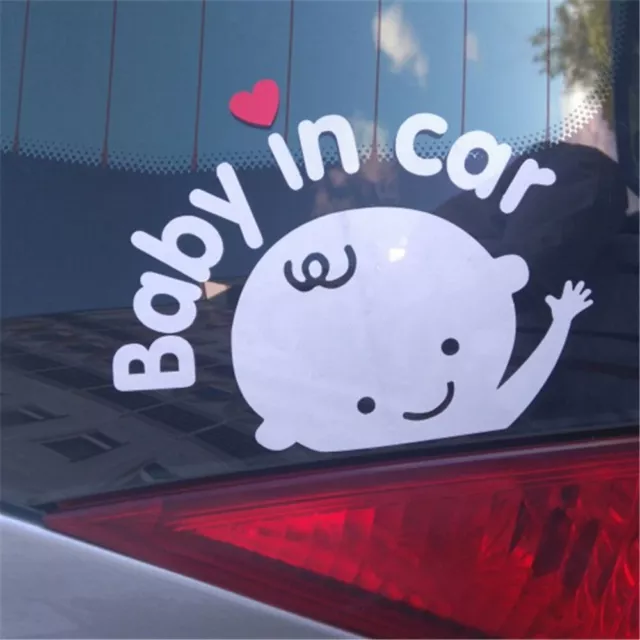 " Baby In Car " Waving Baby on Board Warning Safety Sign Car Decal Vinyl Sticker