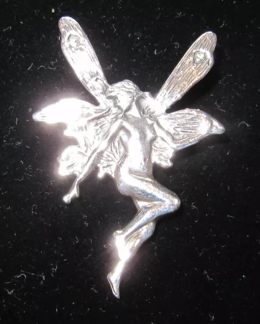 Vintage Art Nouveau Style 925 Sterling Silver Fairy Lady Brooch,~HALLMARKED~