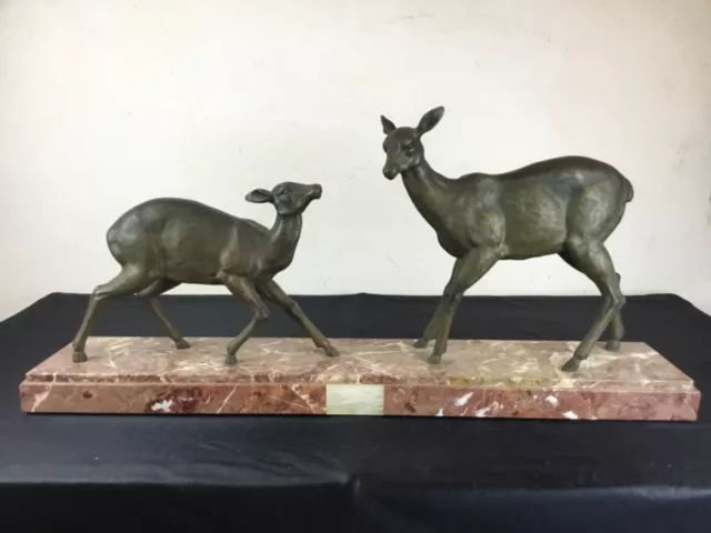 Imposante sculpture statue de biche regule art deco dlg irenee rochard