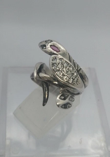 Bague Ancienne En Argent Massif - Forme Grenouille/crapaud - Taille 50