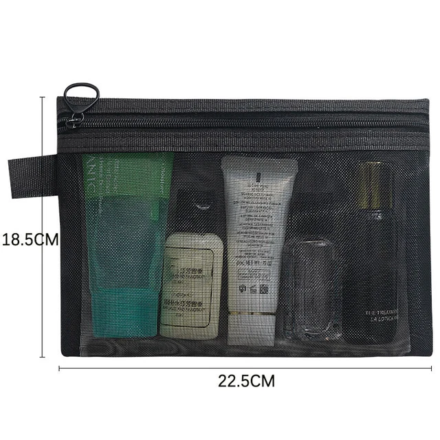 Nylon Mesh File Bag A4 A5 A6 Transparent Zipper Test Paper Information Bag Wa