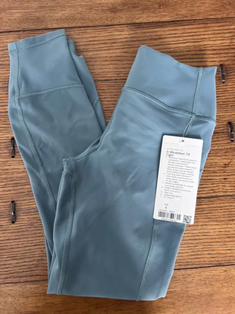 NWT Lululemon In Movement Tight Size 6 HR Utility Blue Everlux 25 RARE!