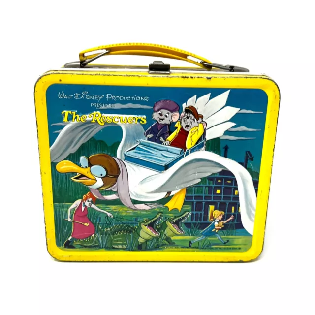 Vintage Walt Disney Aladdin The Rescuers Metal Lunch Box