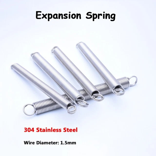 Expansion Spring 1.5mm Wire Ø Loop End Tension Extension Springs-Stainless Steel