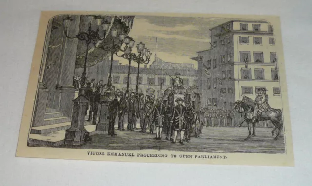 1878 Rivista Incisione ~ Victor Emmanuel Proceeding A Aperto Parliament