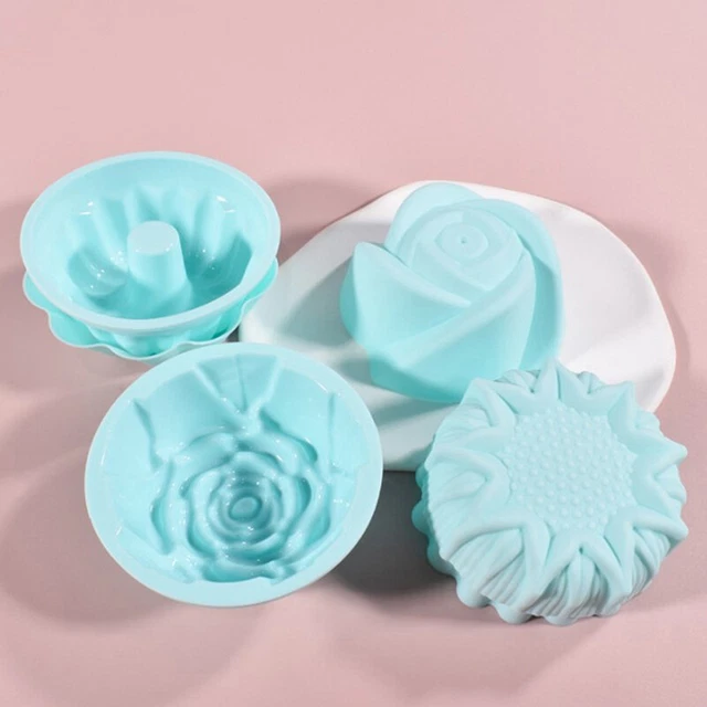1 PIEZA Molde de silicona para pastel en forma de flor Muffin cupcake moldes para hornear cocina a ZK