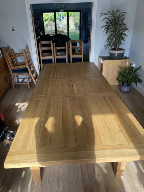 oak extending dining table large