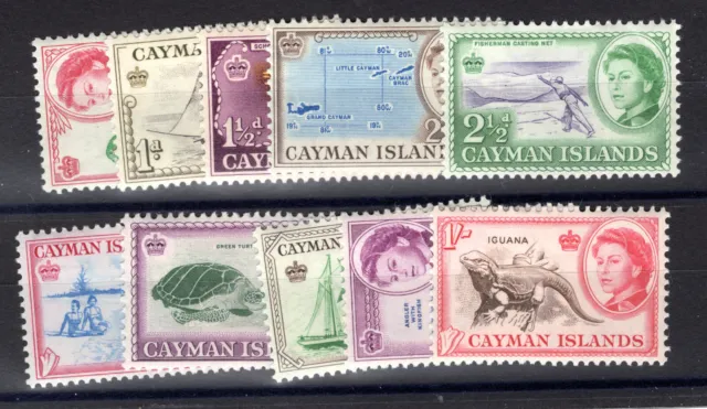 Cayman Is 1958 sg 165 - 174 Elizabeth II pictoral defins 1/2d to 1/- fine LM