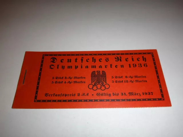 Deutsches Reich DR Markenheft Nr. : 42.1  Postfrisch Olympiade 1936