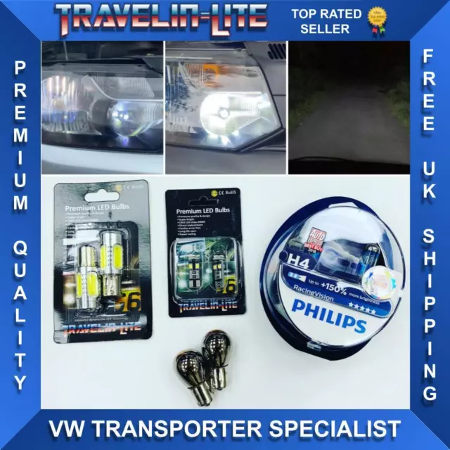 T 5.1 Transporter Upgraded Headlight Bulbs Philips Racing Vision Brand New