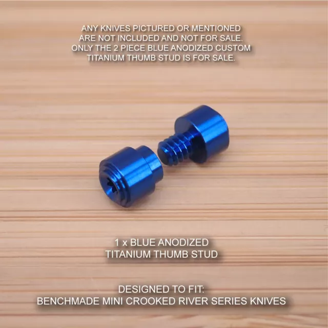 Benchmade Mini Crooked River 15085-2 Custom Titanium Thumb Stud Set - BLUE