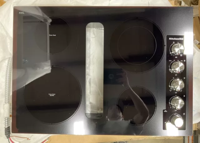 Kitchenaid KCED600GBL 30" Electric Downdraft Cooktop with 4 Elements