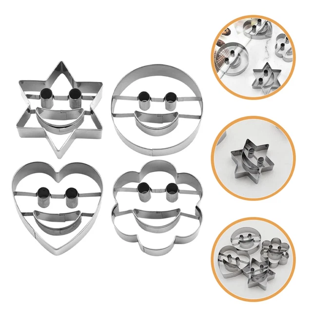 4 piezas Cortador Sonrisa 6.5X6.2X2CM Acero Inoxidable