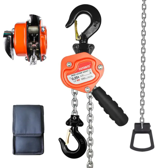 Lever Block 1/4 Ton 550Lbs Mini Lever Block 3M 10Ft Chain Hoist Manual Lever Hoi