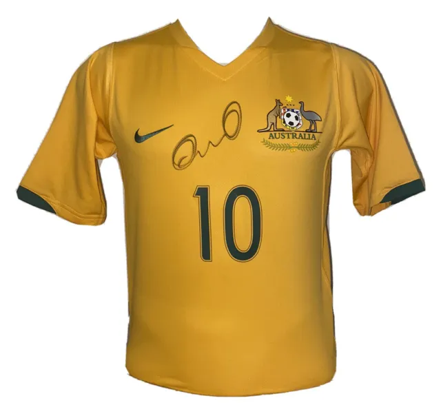 Signed Harry Kewell Retro Australia Home Shirt Leeds Liverpool Galatasaray